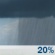 This Afternoon: A 20 percent chance of showers.  Mostly cloudy, with a high near 85. Calm wind. 